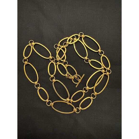 Ralph Lauren LRL Oval Link Necklace In Gold Tone - Picture 2 of 6